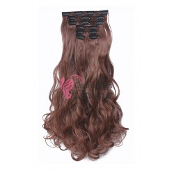 Extensii de par Full Head Ondulat 10 Piese Castaniu Mediu 60 Cod 931730